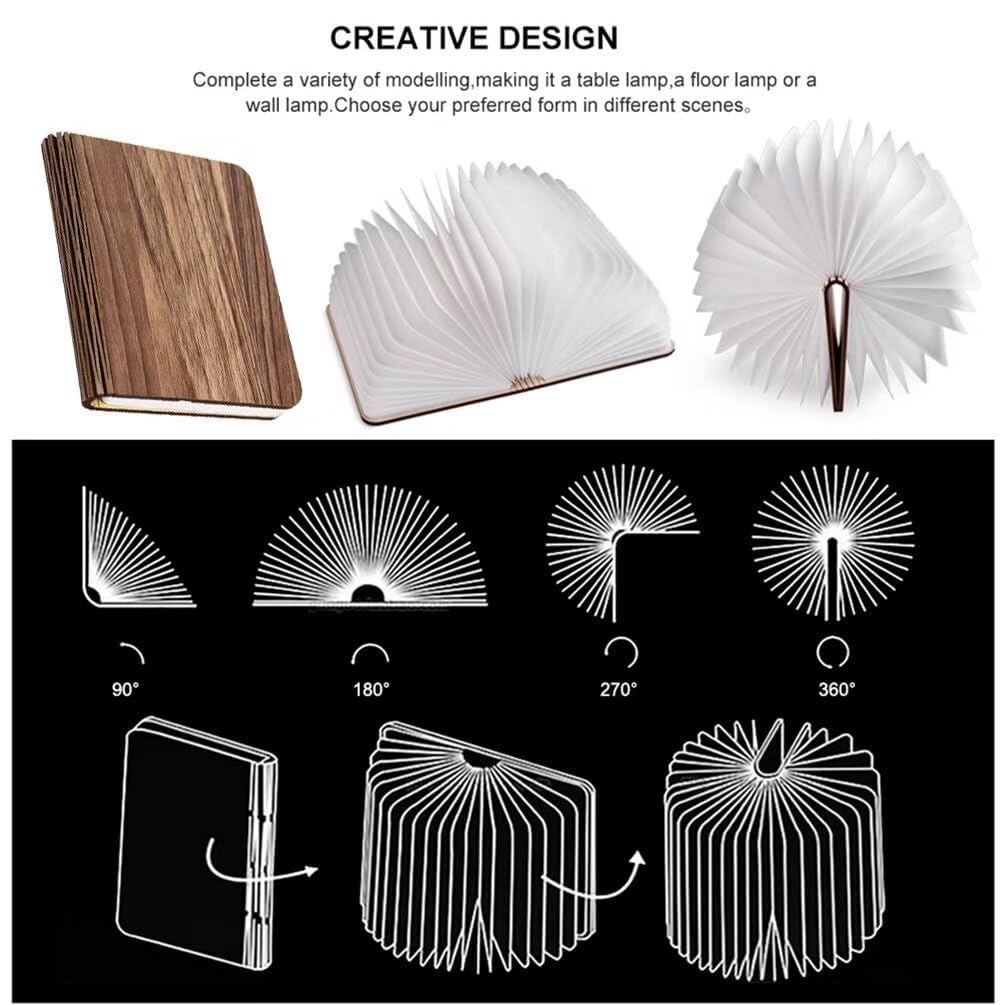 Wooden Folding Book Lamp
