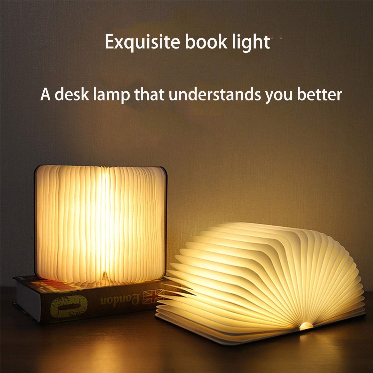 Wooden Folding Book Lamp