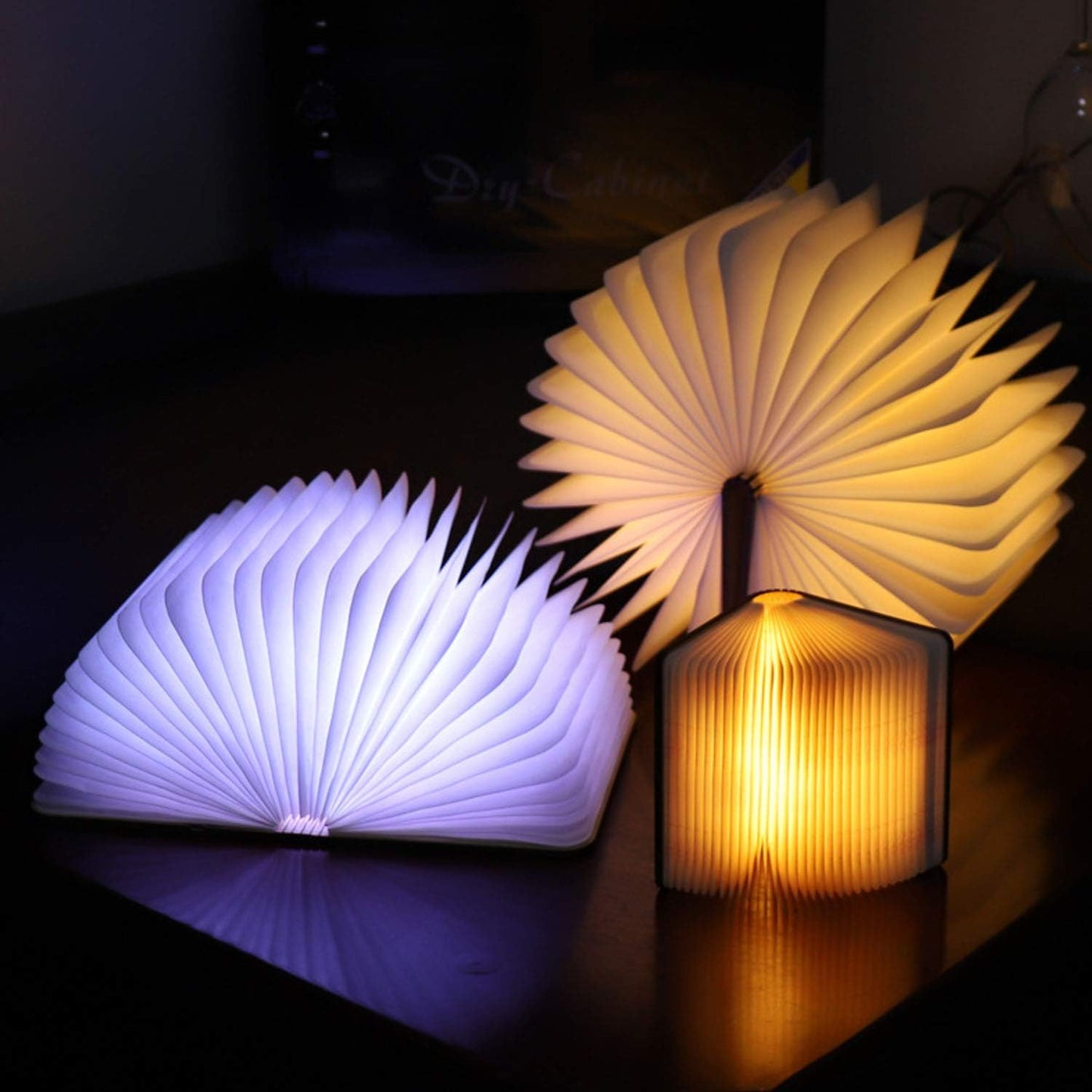 Wooden Folding Book Lamp