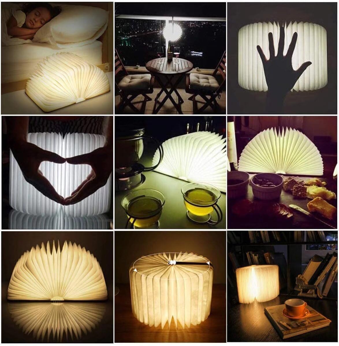 Wooden Folding Book Lamp